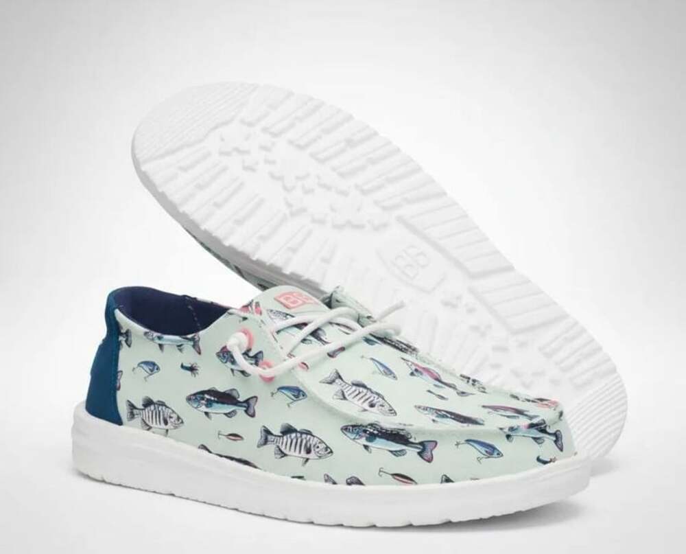HeyDude Wendy Fish Lure Printed Casual Slip On Shoes  US W6